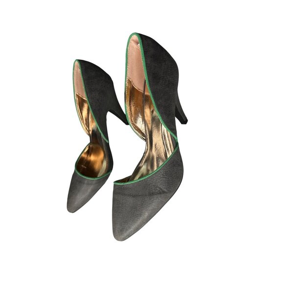 GoMax Carabelle Gray Green Outline Pump Pointed Toe Heels Size 7.5 - Picture 2 of 10
